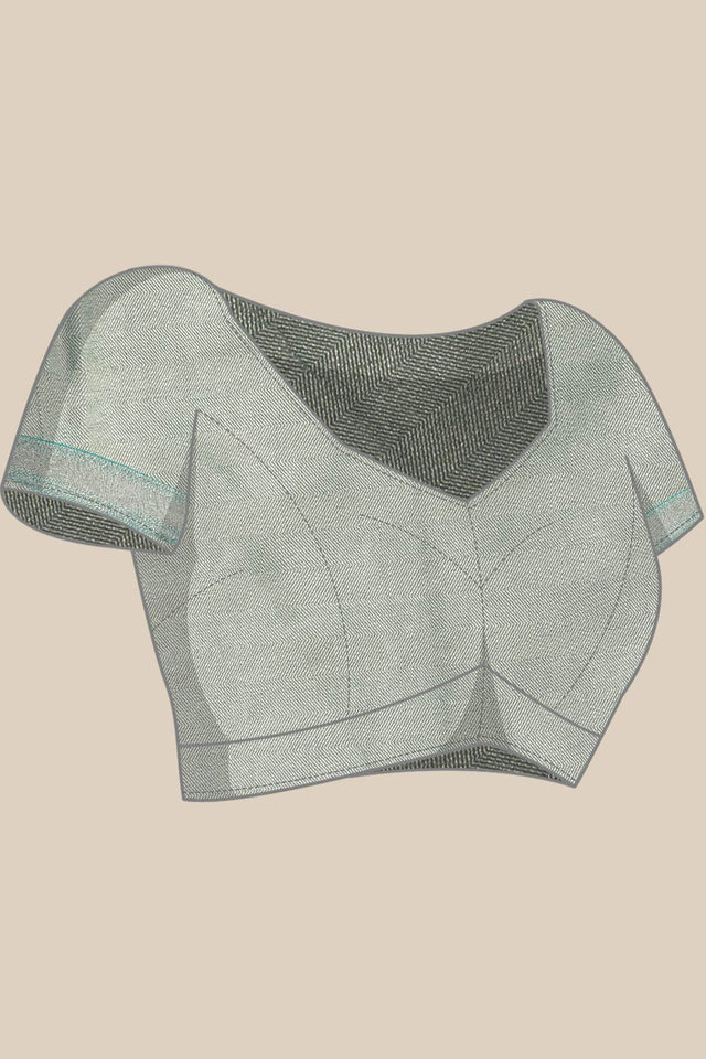 Blue Art Silk Block Saree