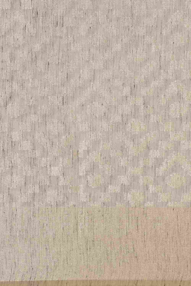 Grey Art Silk Block Saree