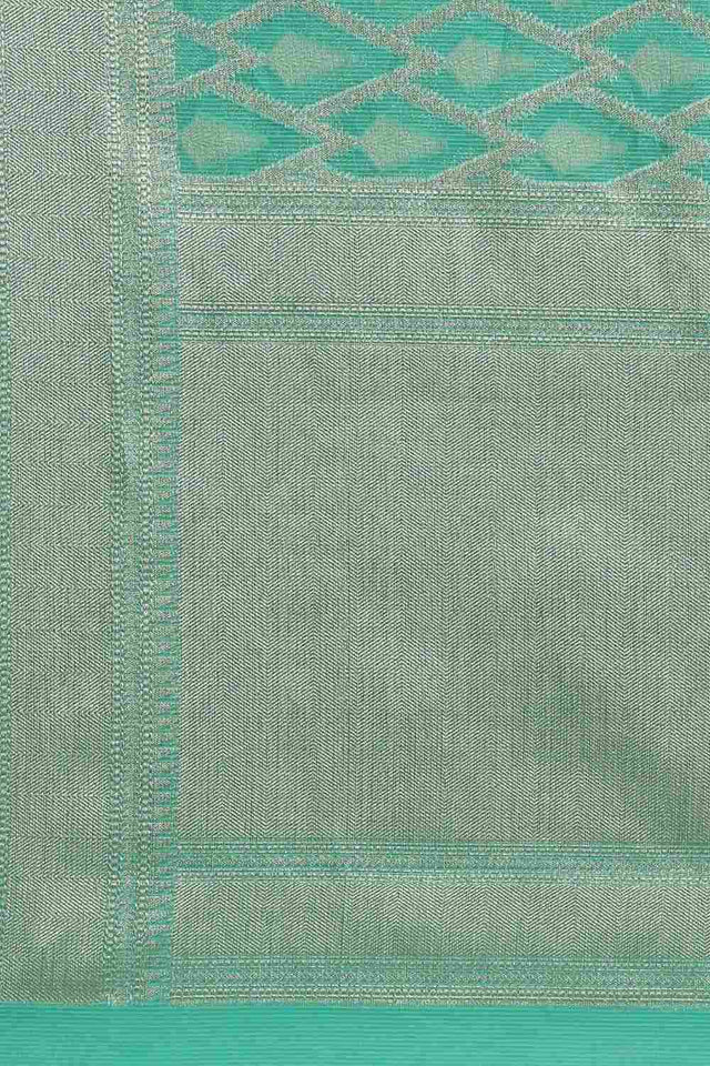 Green Art Silk Block Saree