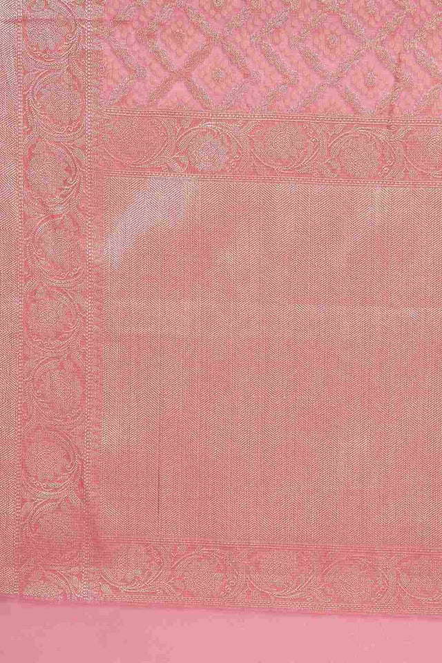 Pink Art Silk Block Saree