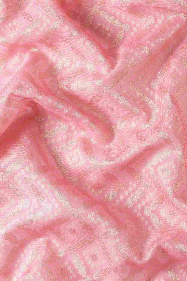 Pink Art Silk Block Saree
