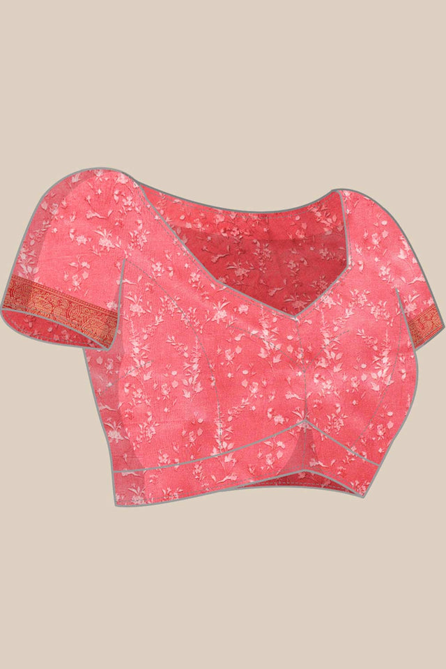 Navy Blue Silk Printed Saree