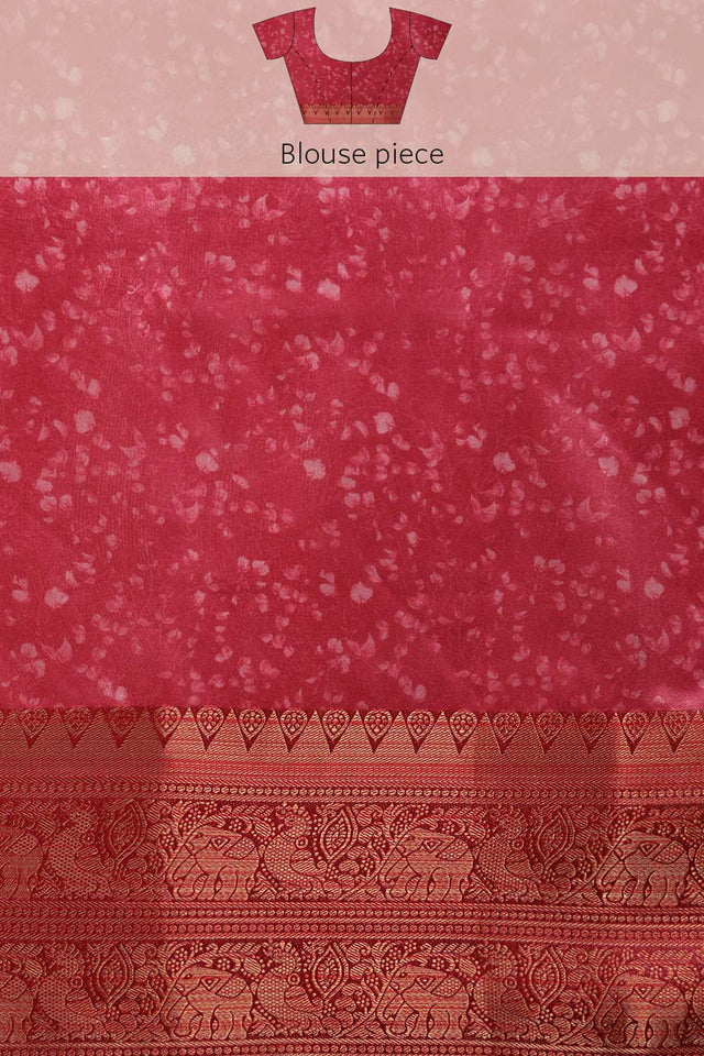 Olive Green Silk Printed Saree