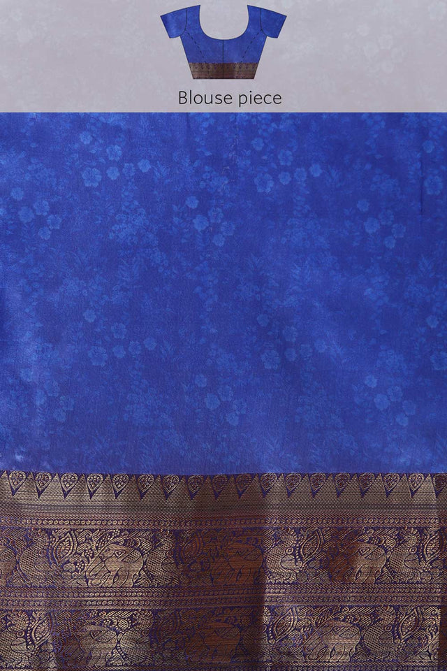 Beige Silk Printed Saree