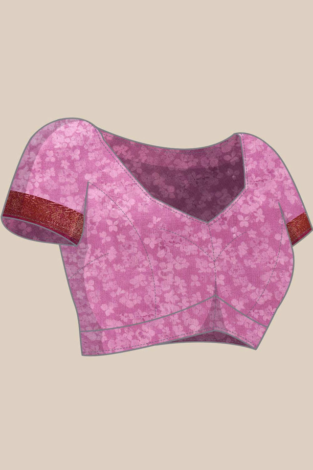 Teal Silk Printed Saree