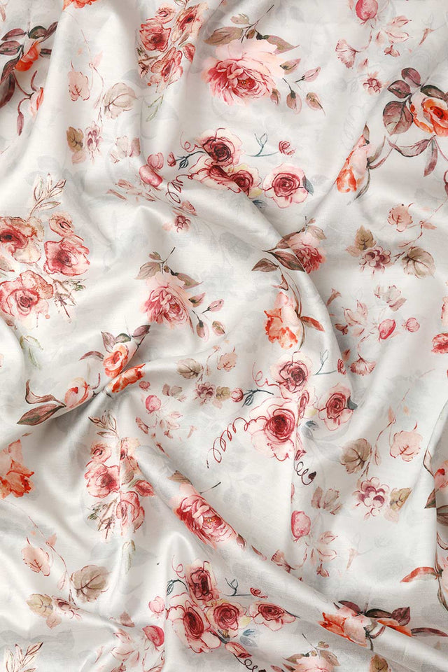 Grey Silk Printed Saree