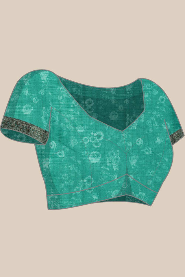 Grey Silk Printed Saree