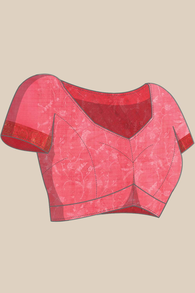 Grey Muga Silk Floral Saree