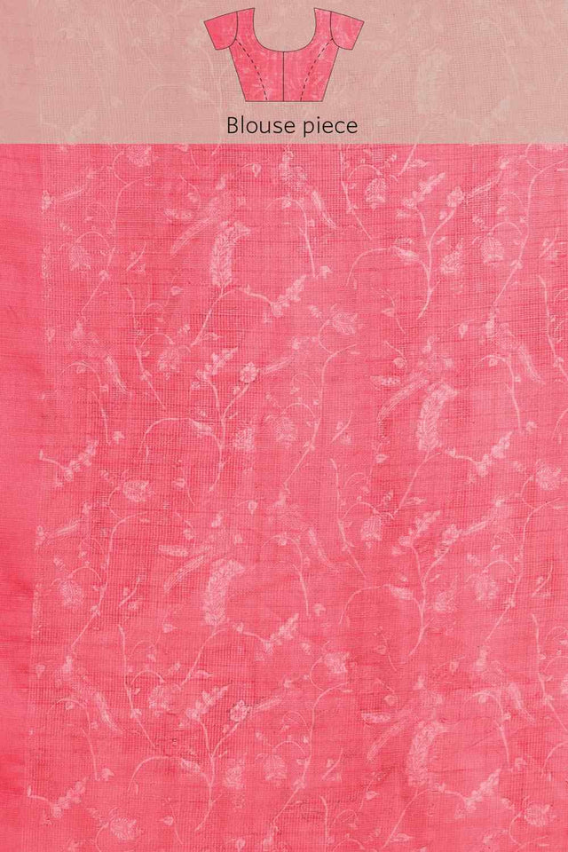 Grey Muga Silk Floral Saree