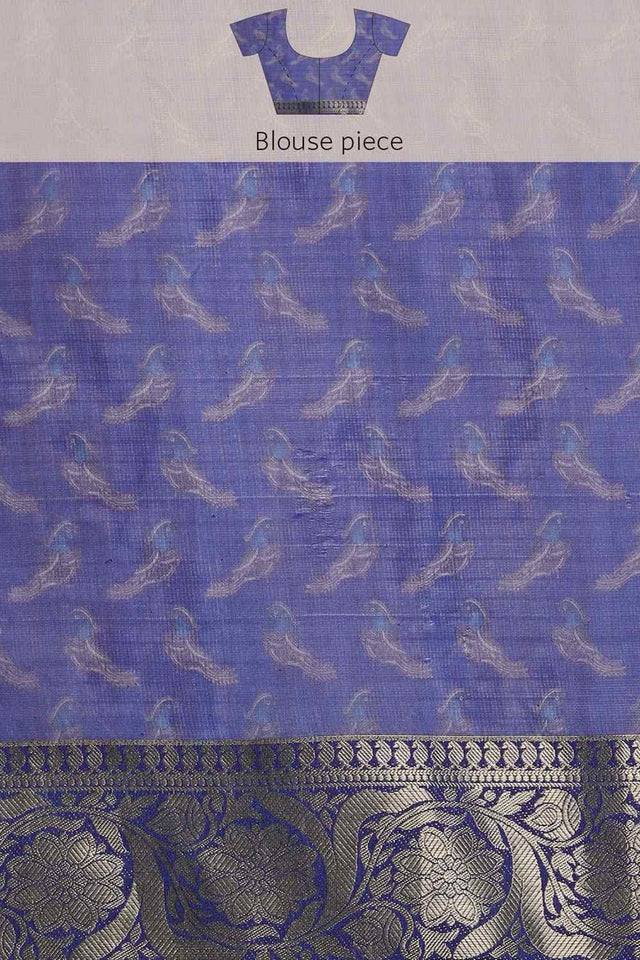 Beige Muga Silk Floral Saree