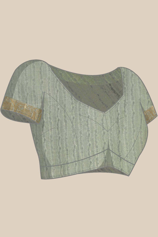 Beige Muga Silk Floral Saree