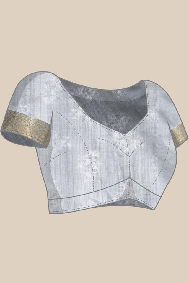 Rust Muga Silk Animal Print Saree