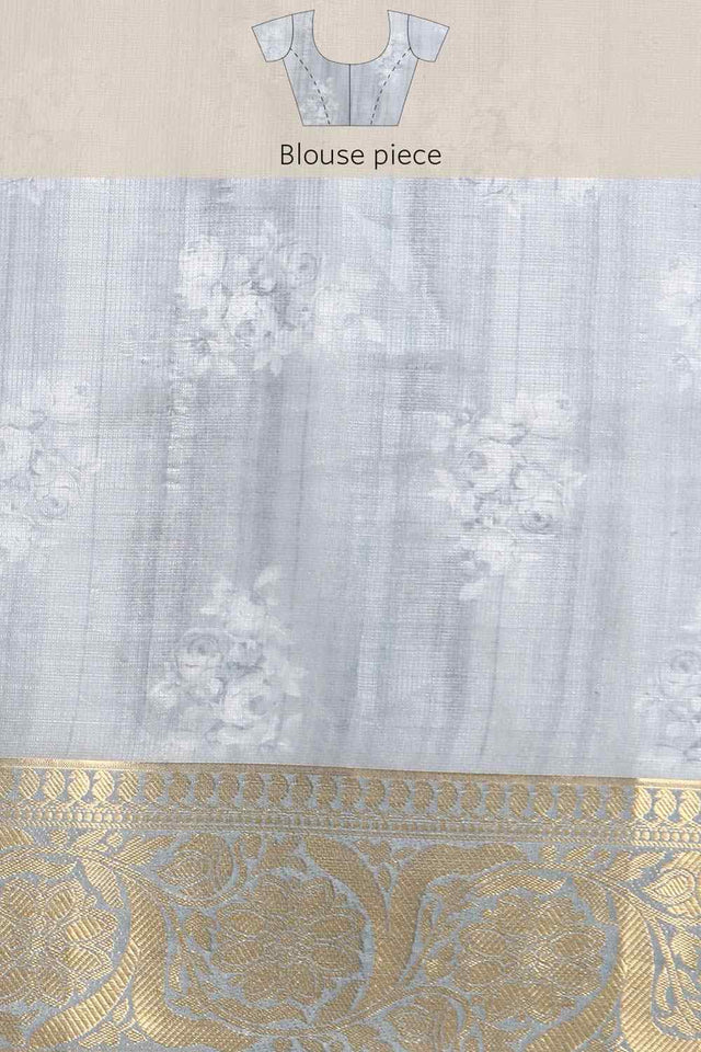 Rust Muga Silk Animal Print Saree