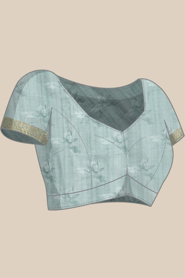 Peach Pichwai Muga Silk Digital Print Saree With Unstitched Blouse Piece (SZ-DGSAVI-1836)
