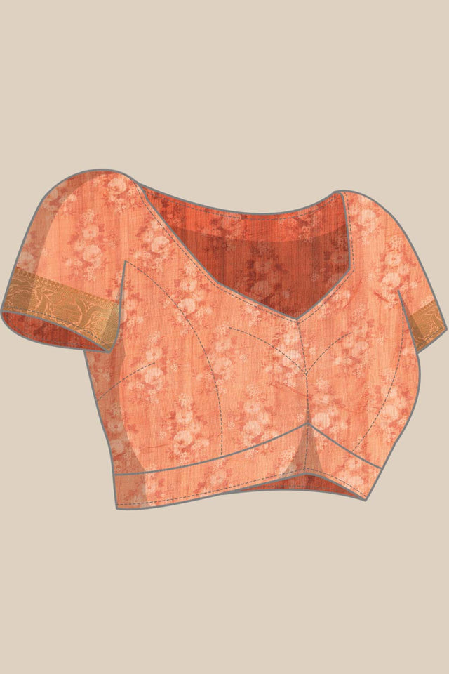 Teal Muga Silk Animal Print Saree