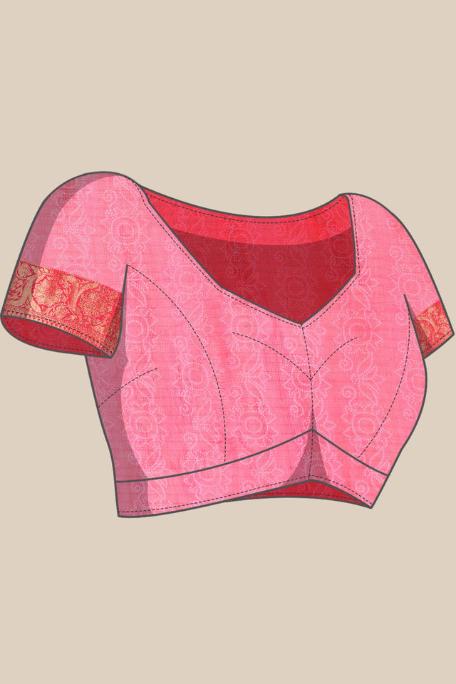 Grey Muga Silk Bandhani Saree