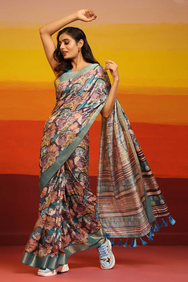 Banarasi Kota Silk Woven Saree With Unstitched Blouse Piece