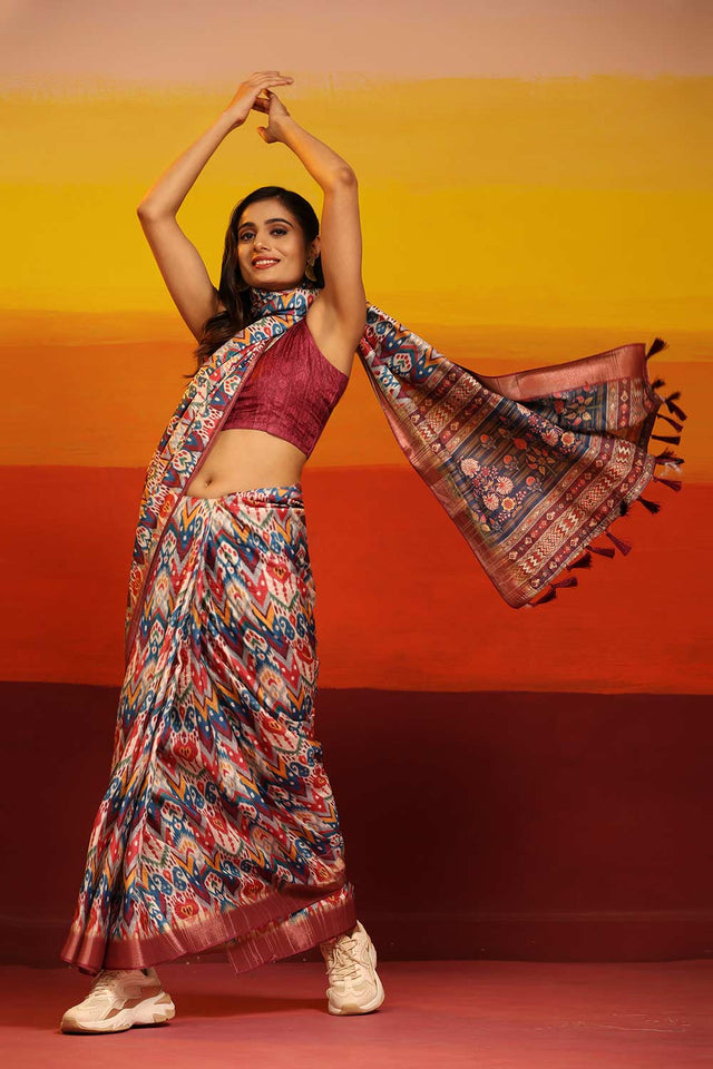 Banarasi Kota Silk Woven Saree With Unstitched Blouse Piece