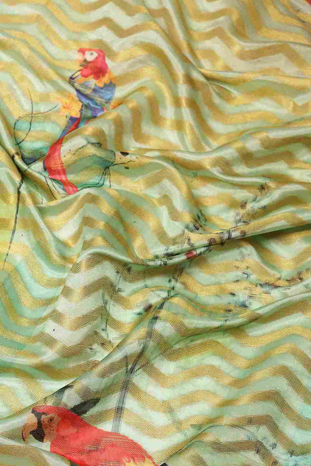 Buy Green Soft Art Silk Floral Printed Banarasi Saree Online