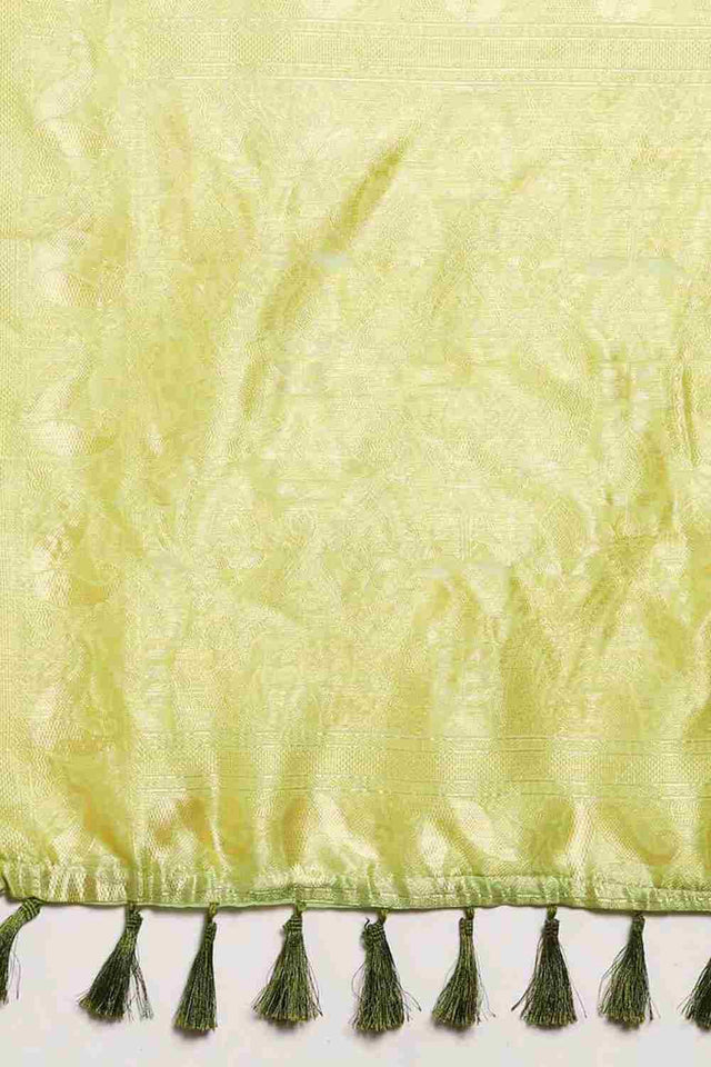 Green Cotton Woven Design Saree