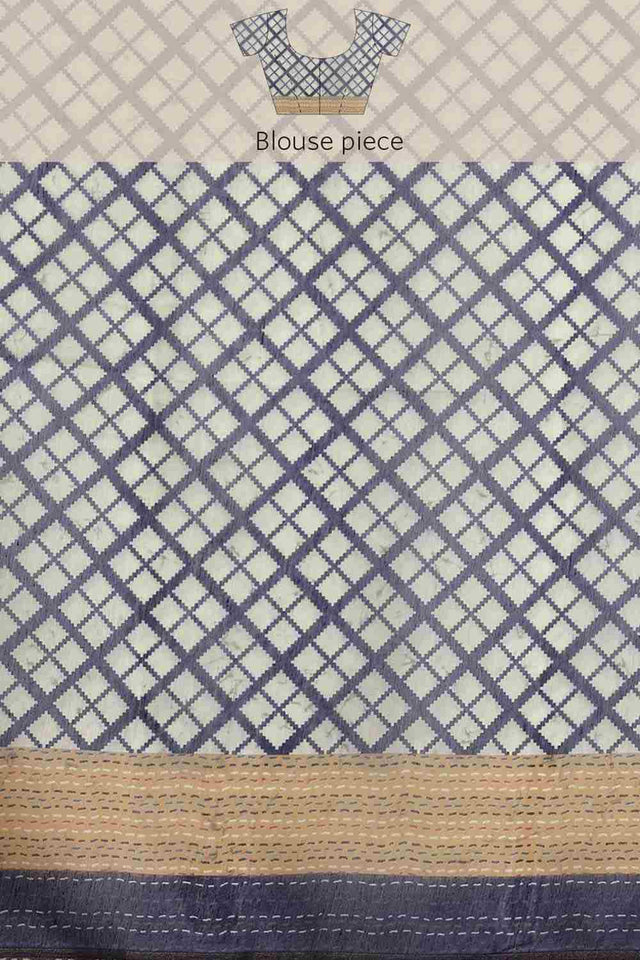 Buy Black Cotton Block Printed Handloom Saree Saree Online