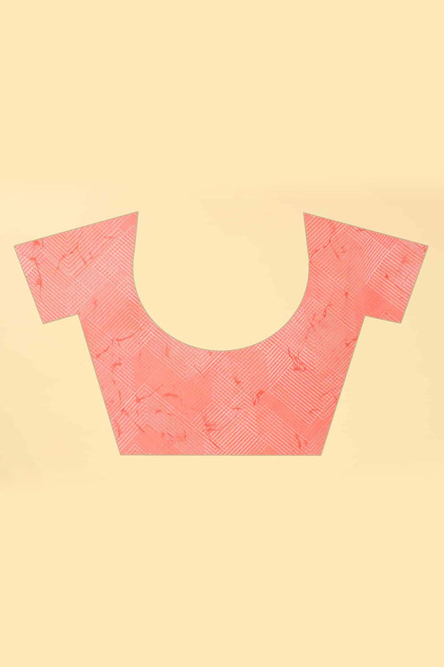 Red Zari Cotton Blend Saree