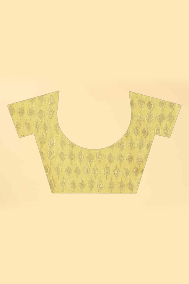 Yellow Zari Cotton Blend Saree