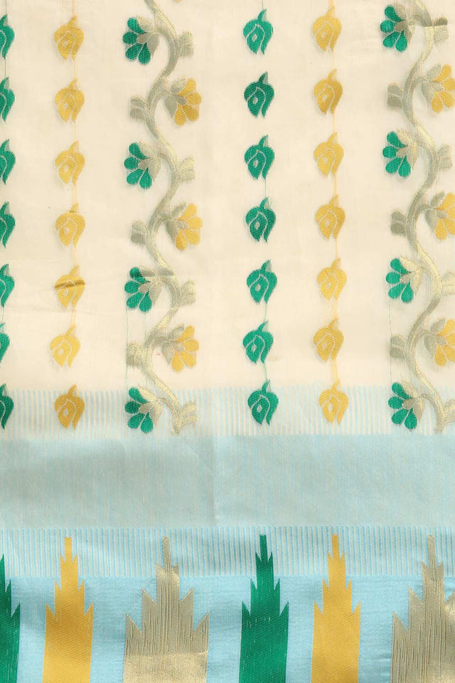 White Cotton Woven Saree