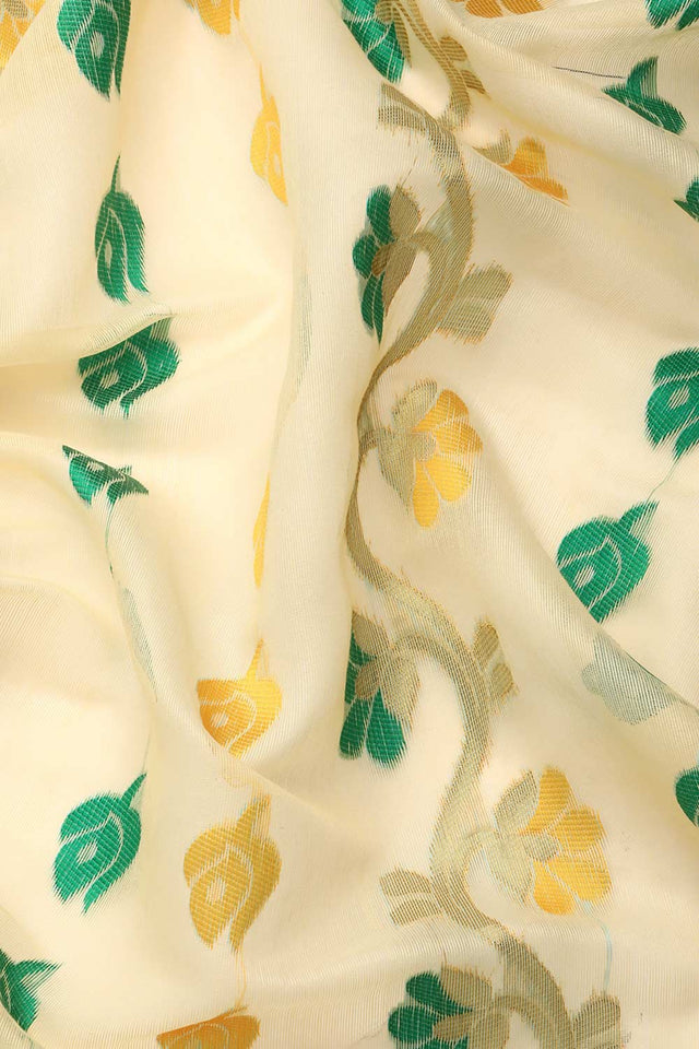 White Cotton Woven Saree