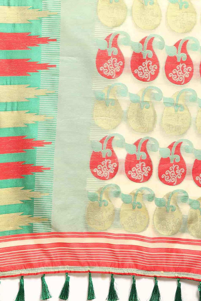 Green Cotton Woven Saree