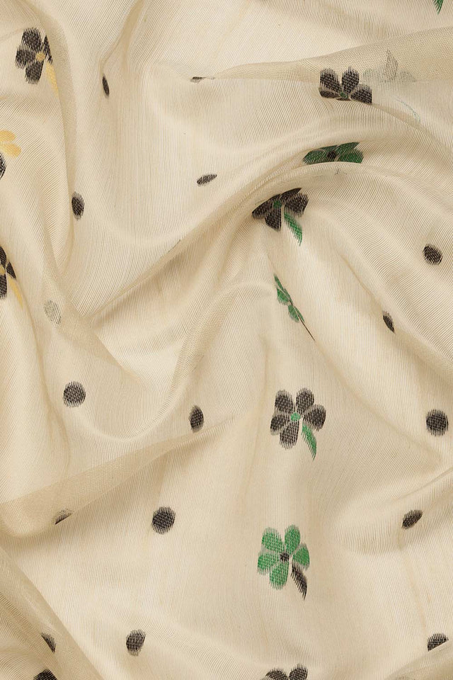 Beige Cotton Woven Saree