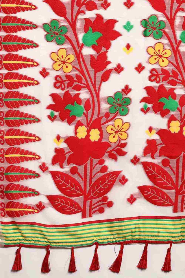 Off White Cotton Woven Design Saree (SZ-TESRA-WT-1773-1)