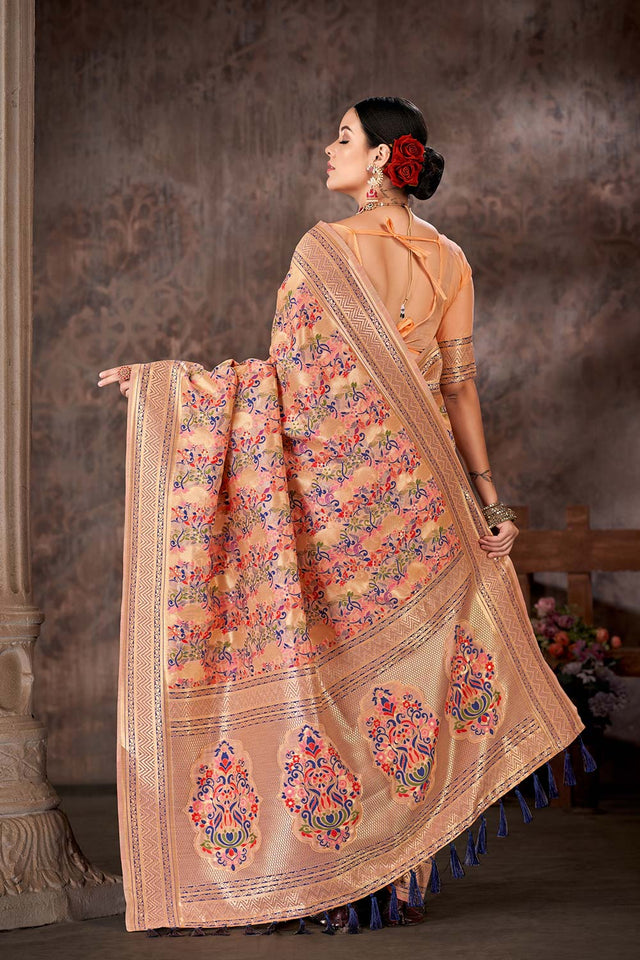 Pink Embroidered Cotton Blend Saree (SZ-VIVAH-PN-1438)