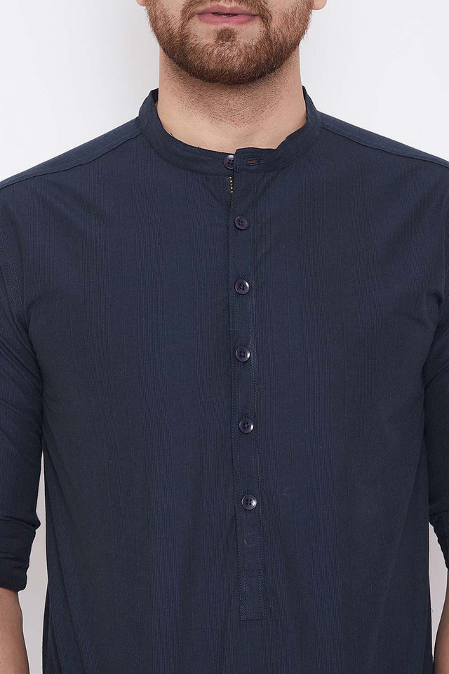 Shop Men's Blended Cotton Solid Short Kurta Online