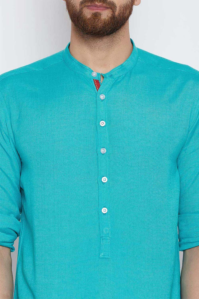 Shop Men's Cotton Solid Short Kurta Online