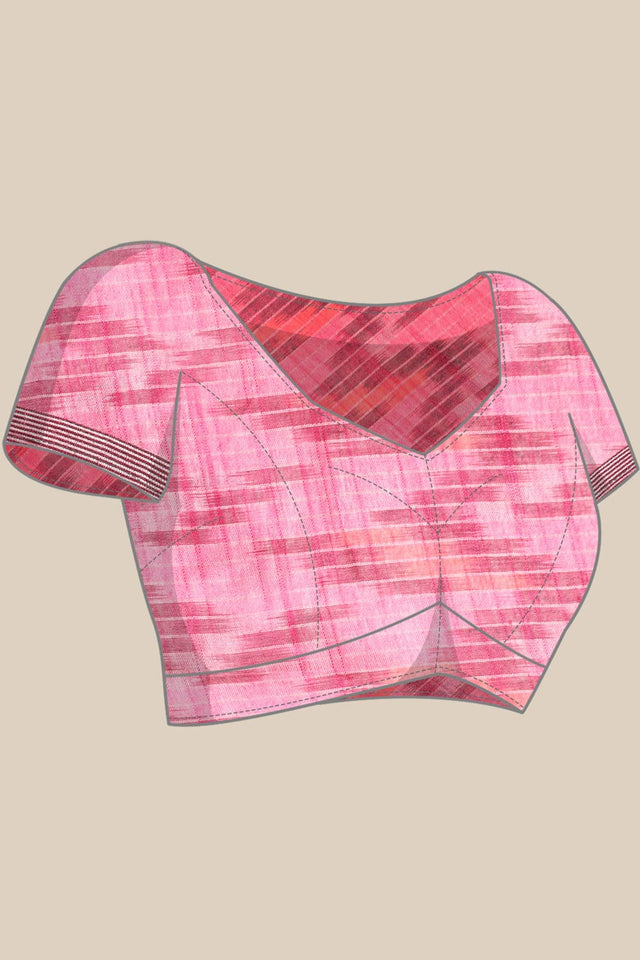 Grey Cotton Block Saree