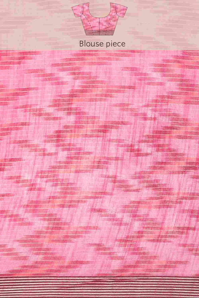 Grey Cotton Block Saree