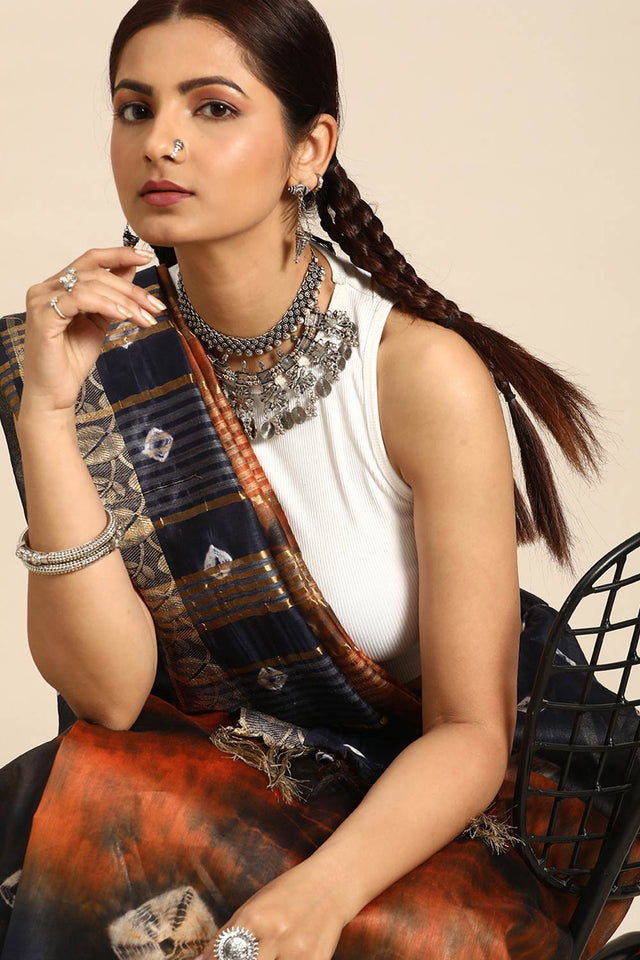 Blue Silk Indian Saree