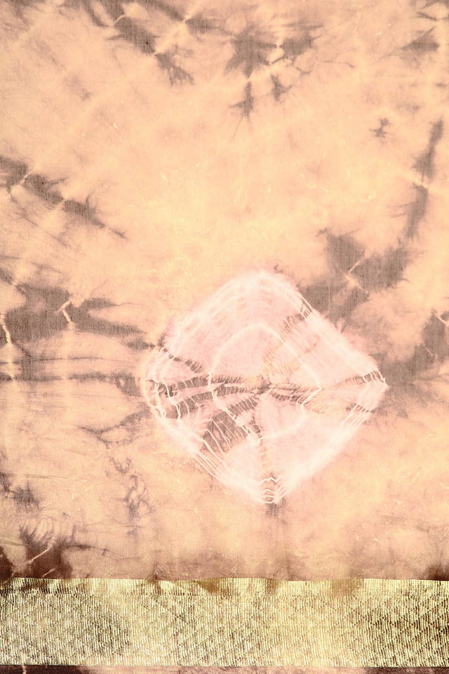 Brown Silk Block Saree