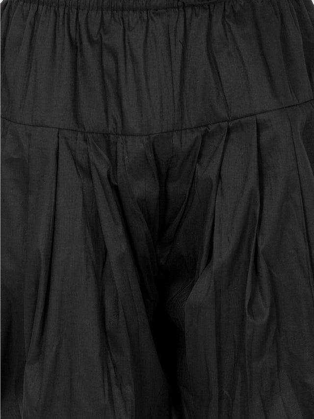 Men's Cotton Art Silk Solid Cowl Design Patiala Style Dhoti Pant In Black