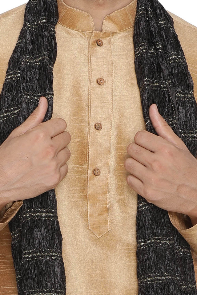 Men's Viscose Dupatta In Black