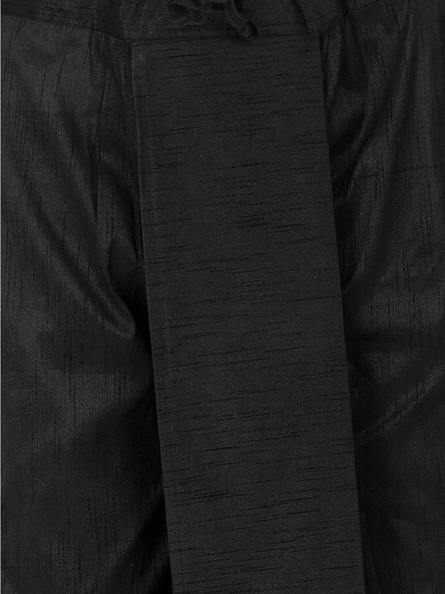 Men's Cotton Art Silk Solid Dhoti Pant In Black