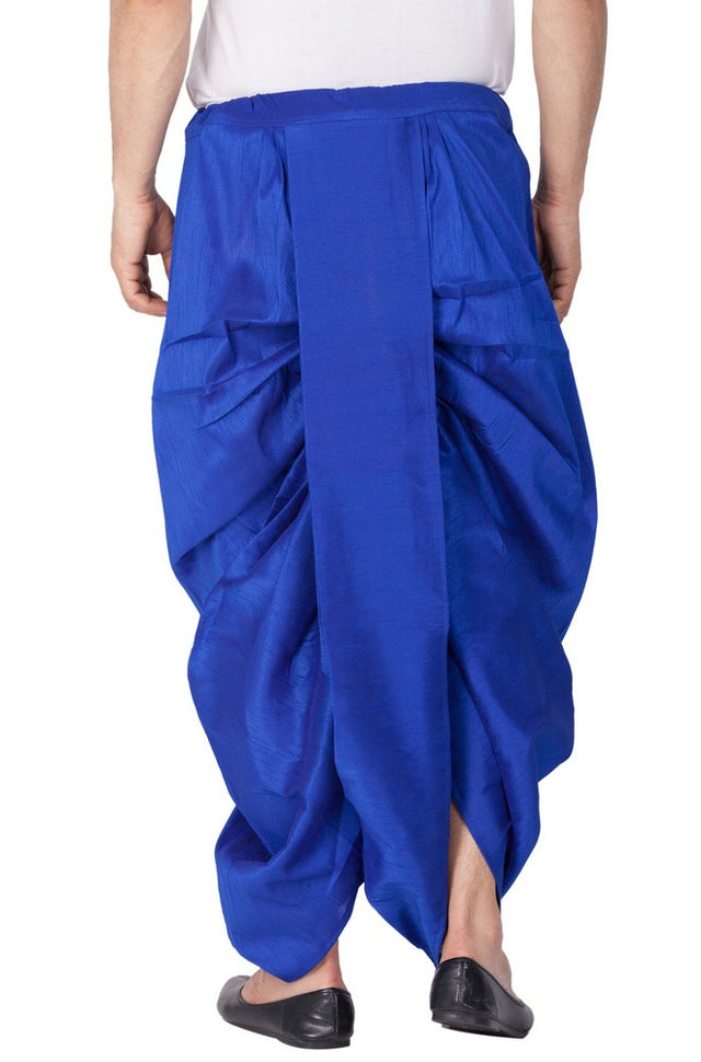 Men's Cotton Art Silk Solid Dhoti Pant In Blue