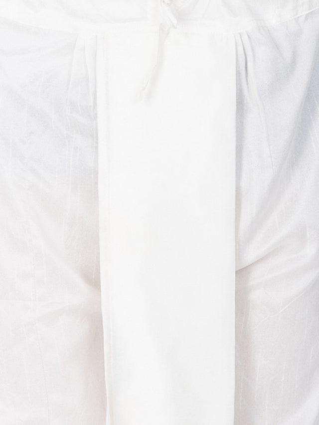 Men's Cotton Art Silk Solid Dhoti Pant In White
