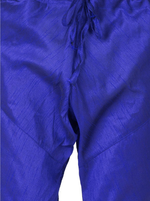 Men's Cotton Art Silk Solid Churidar Pajama In Blue