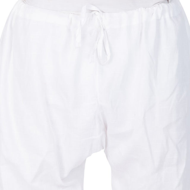Men's Cotton Solid Churidar Pajama In White