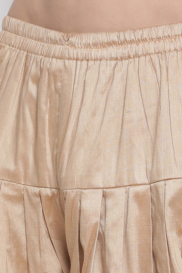 Men's Cotton Art Silk Kurta Set In Black