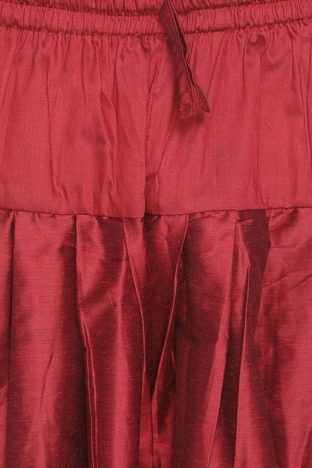 Men's Cotton Art Silk Kurta Set In Brown