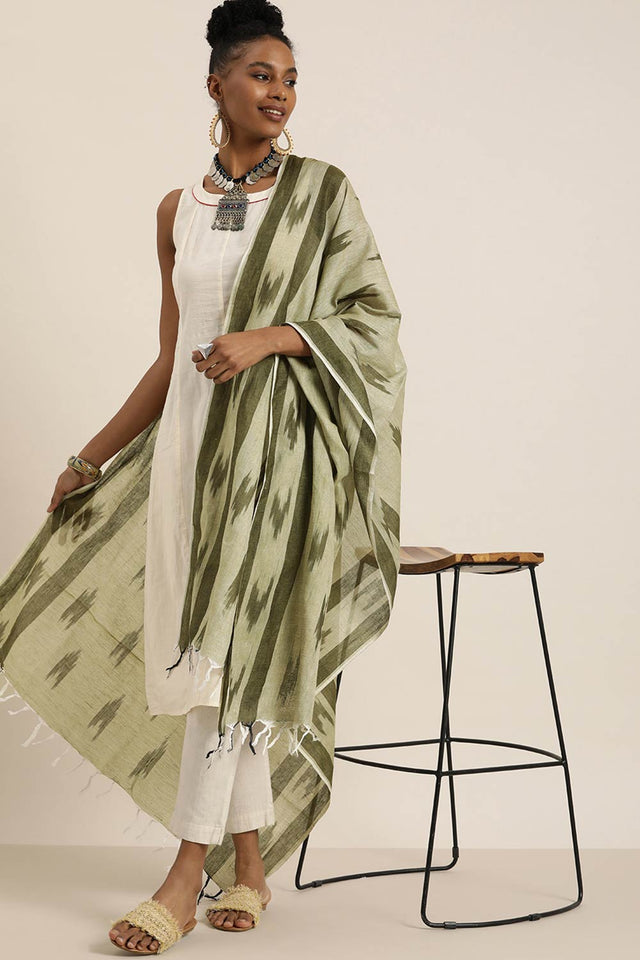 Green Cotton Dupatta