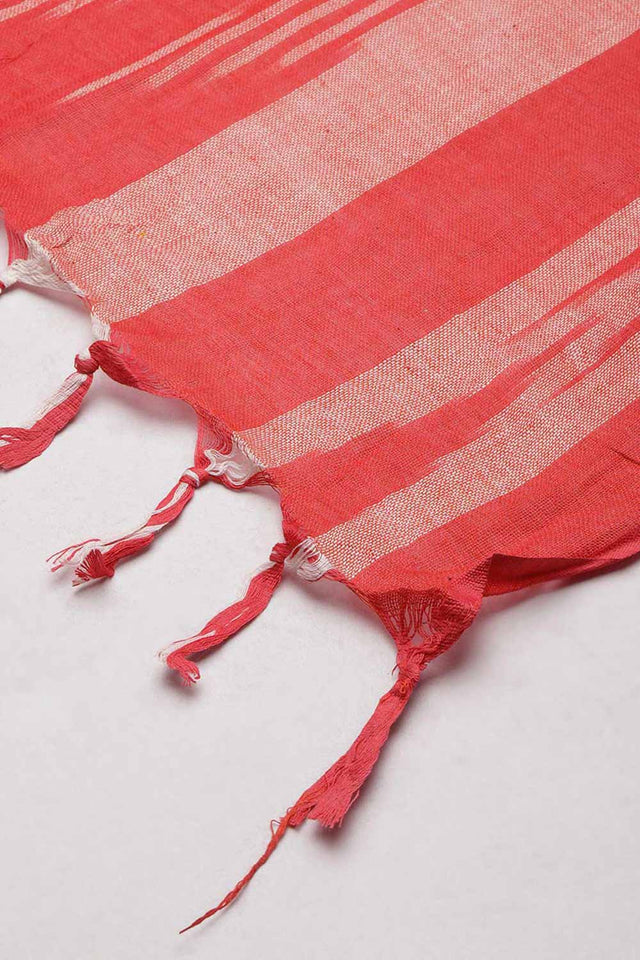 Red Silk Blend Bhagalpuri Ikat Causal Dupatta